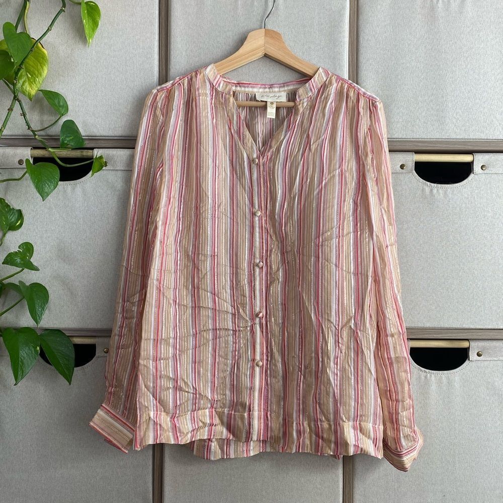 A la plage stripe satin shirt